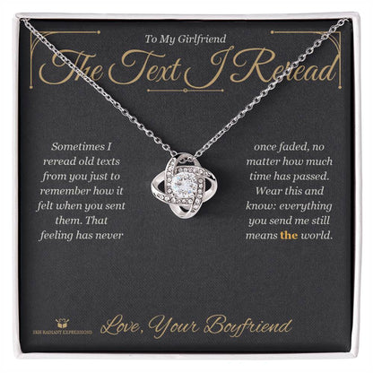 Add a name to this Love Knot Necklace - gift for girlfriend