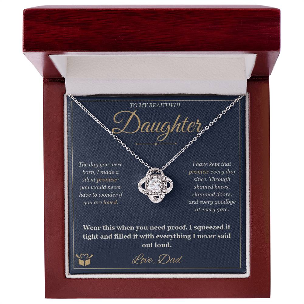 The Silent Promise - Love Knot Necklace for Daughter