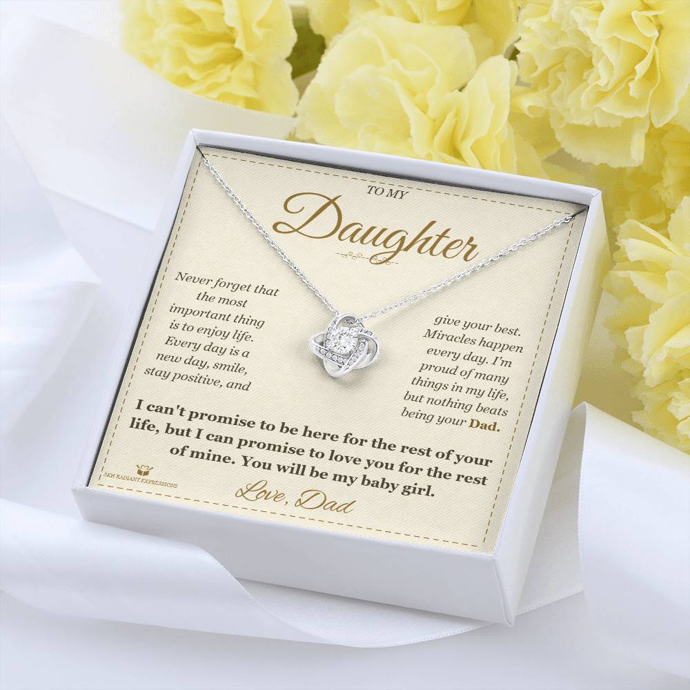 To My Daughter - Forever My Baby Girl - Love Knot Necklace