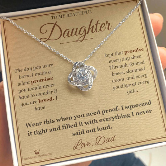 The Silent Promise - Love Knot Necklace for Daughter