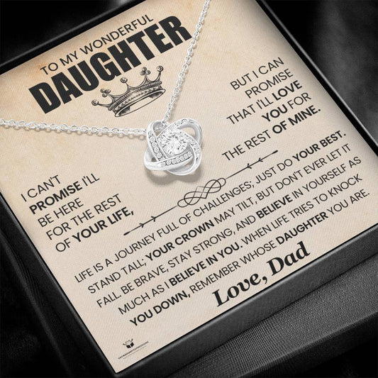 To My Wonderful Daughter - Wear Your Crown Proudly - Love Knot Necklace