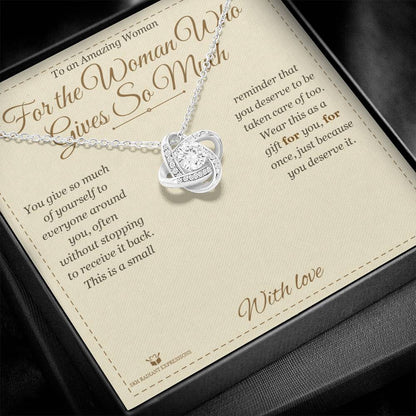 Personalized Love Knot Necklace for her