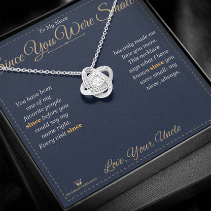 Love Knot Necklace with personalized message card for niece