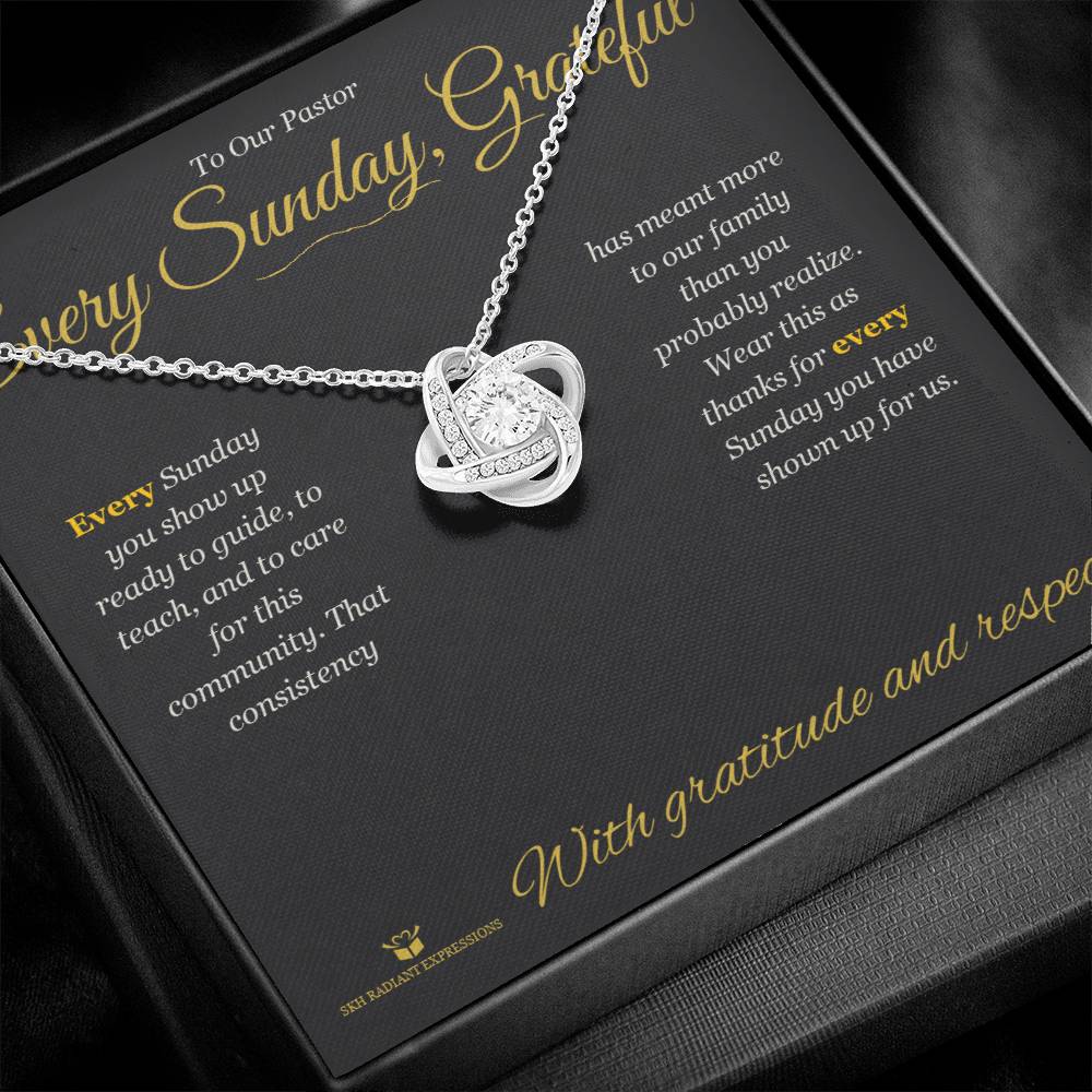 Personalized Love Knot Necklace for pastor