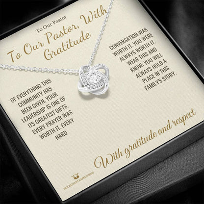 Personalized Love Knot Necklace for pastor
