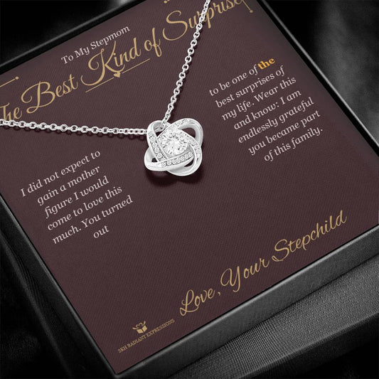 The Best Kind of Surprise - Love Knot Necklace for Stepmom