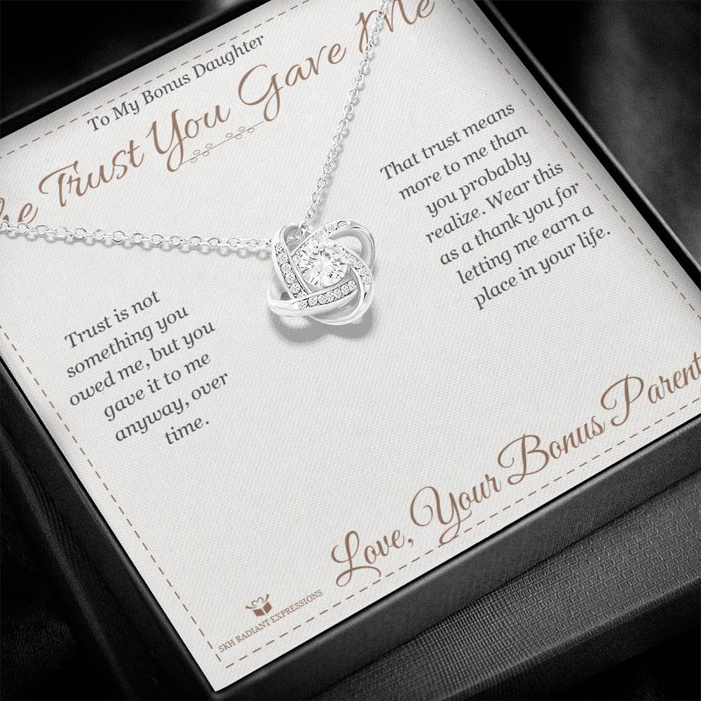 Personalized Love Knot Necklace for stepdaughter