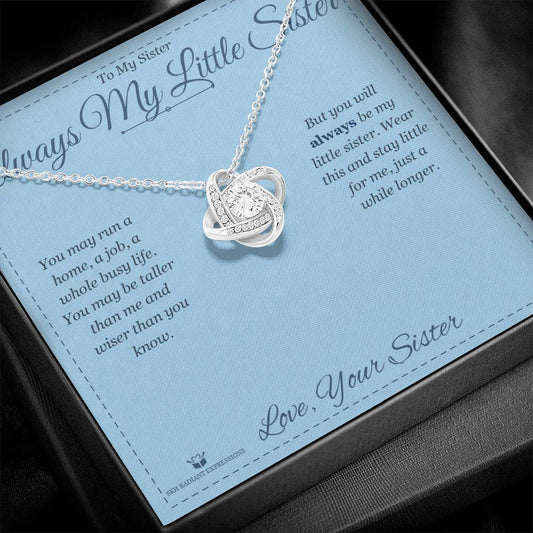 Always My Little Sister - Love Knot Necklace for Sister