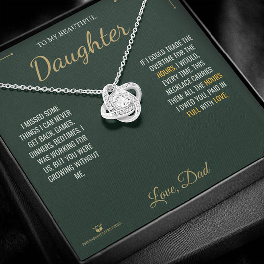 More Than a Paycheck - Love Knot Necklace for Daughter