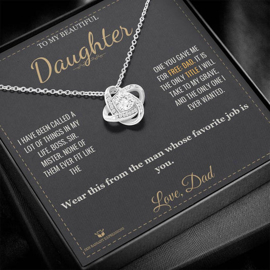 My Favorite Title - Love Knot Necklace for Daughter