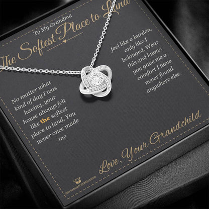 Personalized Love Knot Necklace for grandmother