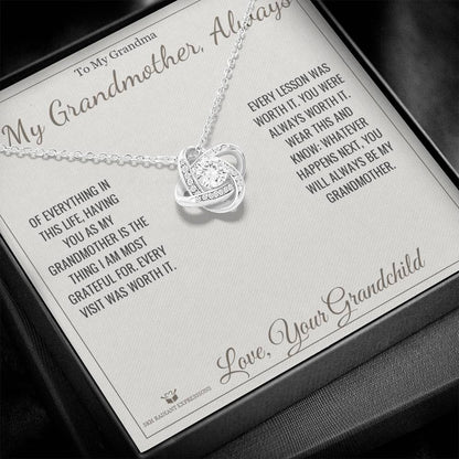 Personalized Love Knot Necklace for grandmother