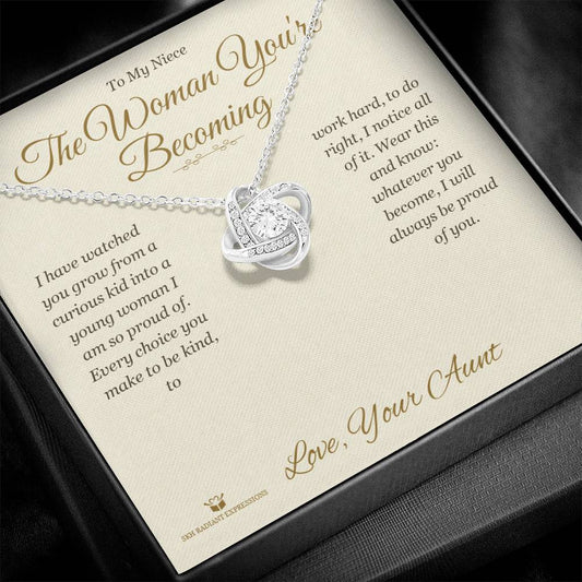 The Woman You're Becoming - Love Knot Necklace for Niece