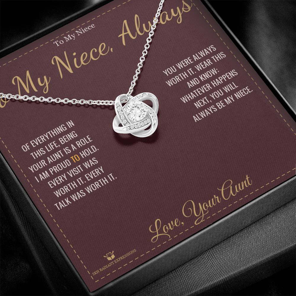 Personalized Love Knot Necklace for niece