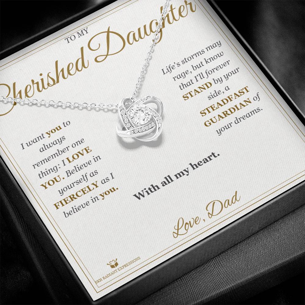 With All My Heart - Love Knot Necklace for Daughter
