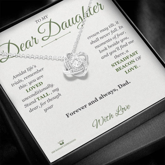 Radiating Love - Love Knot Necklace for Daughter - personalized keepsake gift from SKH Radiant Expressions