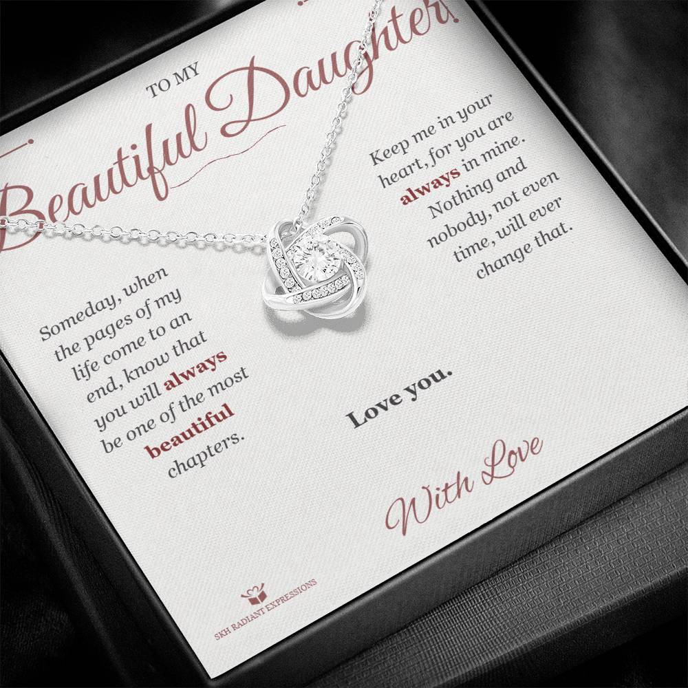 Eternal Love: A Letter to My Daughter - Love Knot Necklace for Daughter