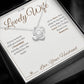 Love Knot Necklace with personalized message card for wife