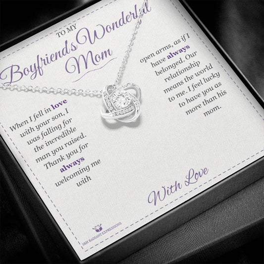 The Woman You Raised - Love Knot Necklace for Boyfriend's Mom - personalized keepsake gift from SKH Radiant Expressions
