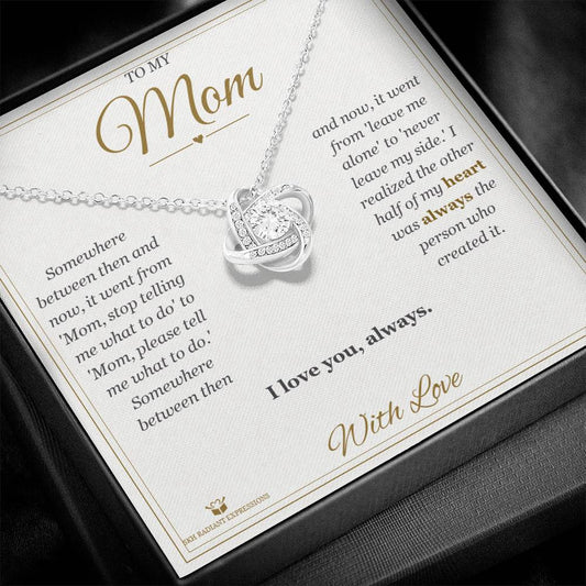 Then to Now - Love Knot Necklace for Mom - personalized keepsake gift from SKH Radiant Expressions