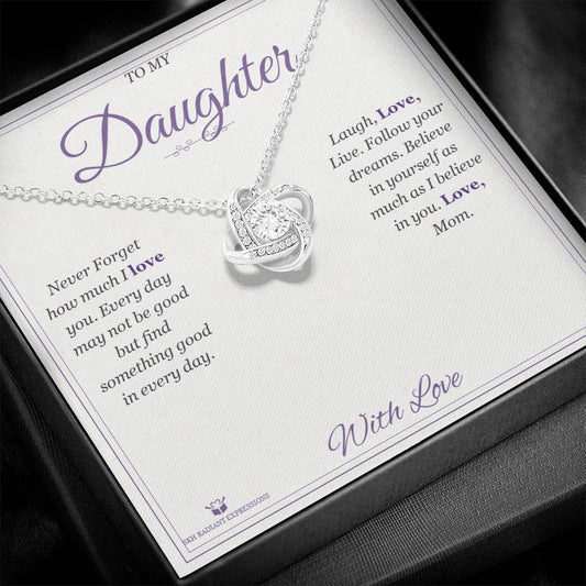 Find Something Good Every Day - Love Knot Necklace for Daughter - personalized keepsake gift from SKH Radiant Expressions