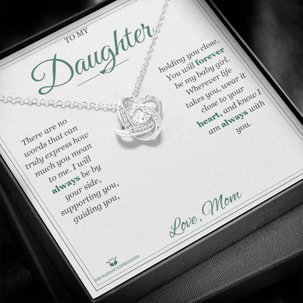 Personalized Love Knot Necklace for daughter
