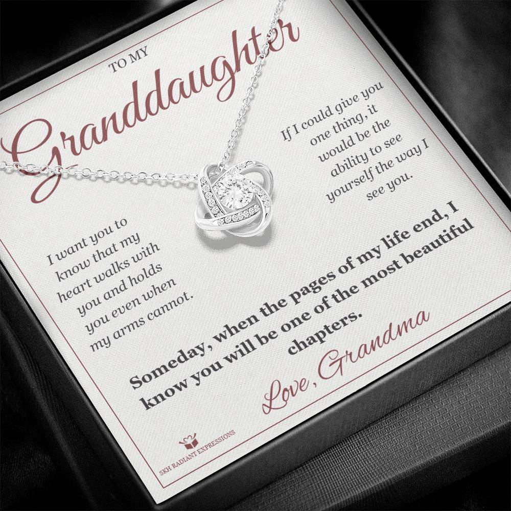 Personalized Love Knot Necklace for granddaughter