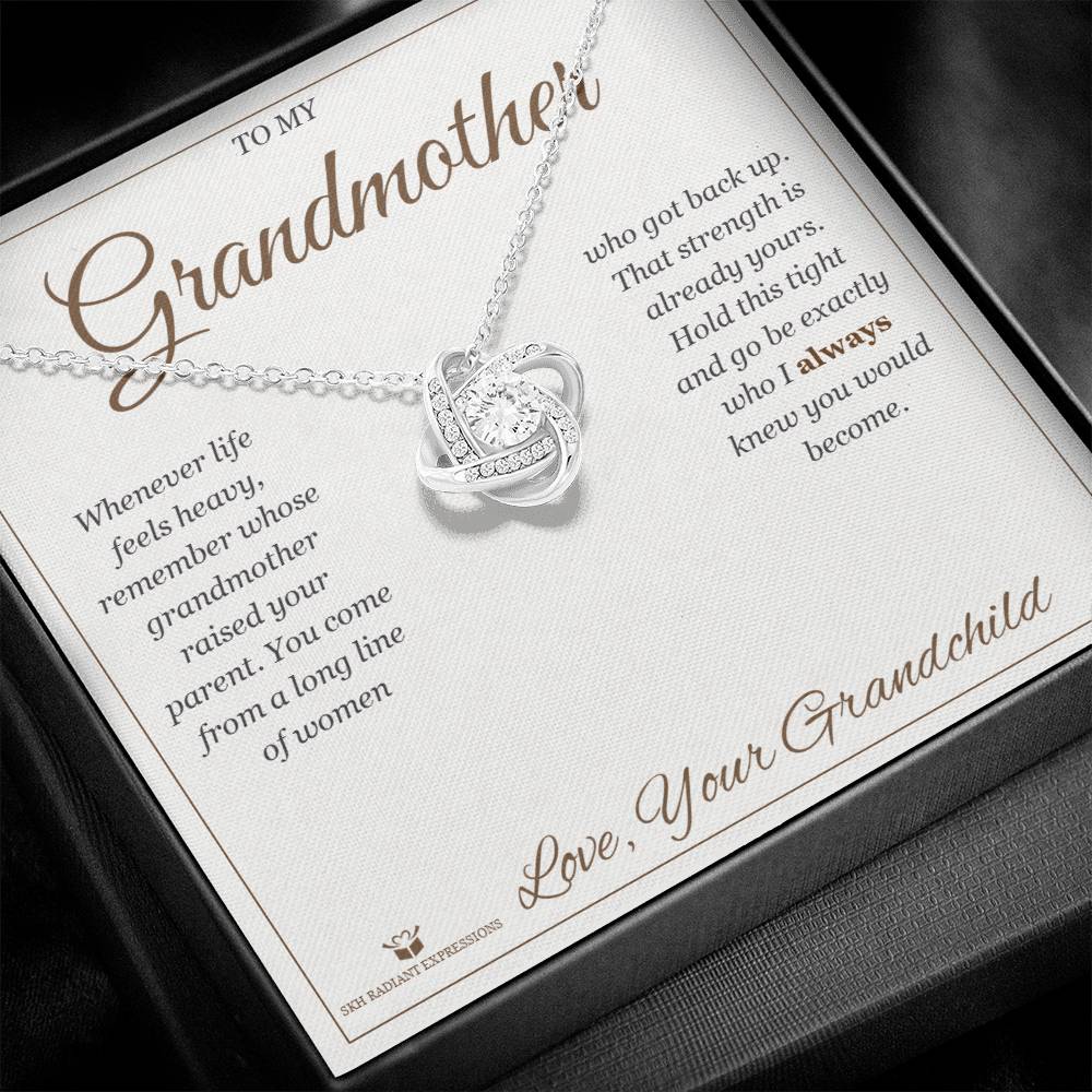 Braver Than You Believe - Love Knot Necklace for Grandmother