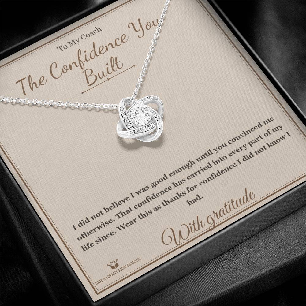 The Confidence You Built - Love Knot Necklace for Coach - personalized keepsake gift from SKH Radiant Expressions