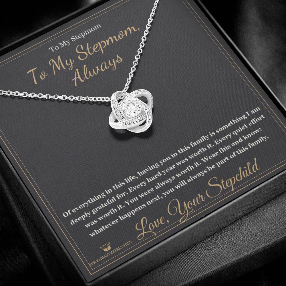 To My Stepmom, Always - Love Knot Necklace for Stepmom - personalized keepsake gift from SKH Radiant Expressions