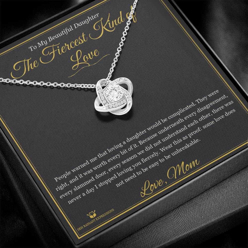 The Fiercest Kind of Love - Love Knot Necklace for Daughter - personalized keepsake gift from SKH Radiant Expressions