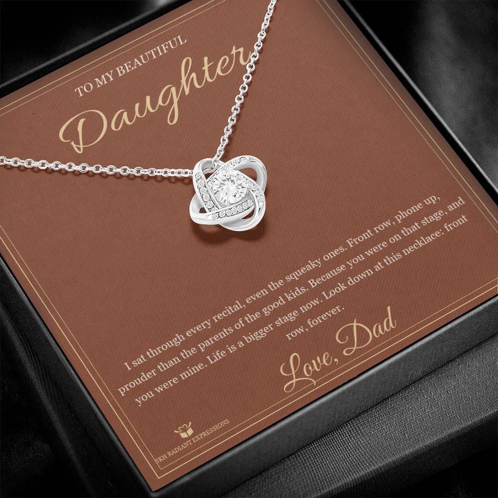 Front Row Forever - Love Knot Necklace for Daughter - personalized keepsake gift from SKH Radiant Expressions