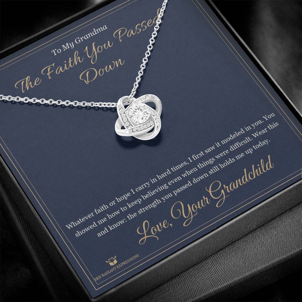 The Faith You Passed Down - Love Knot Necklace for Grandmother - personalized keepsake gift from SKH Radiant Expressions