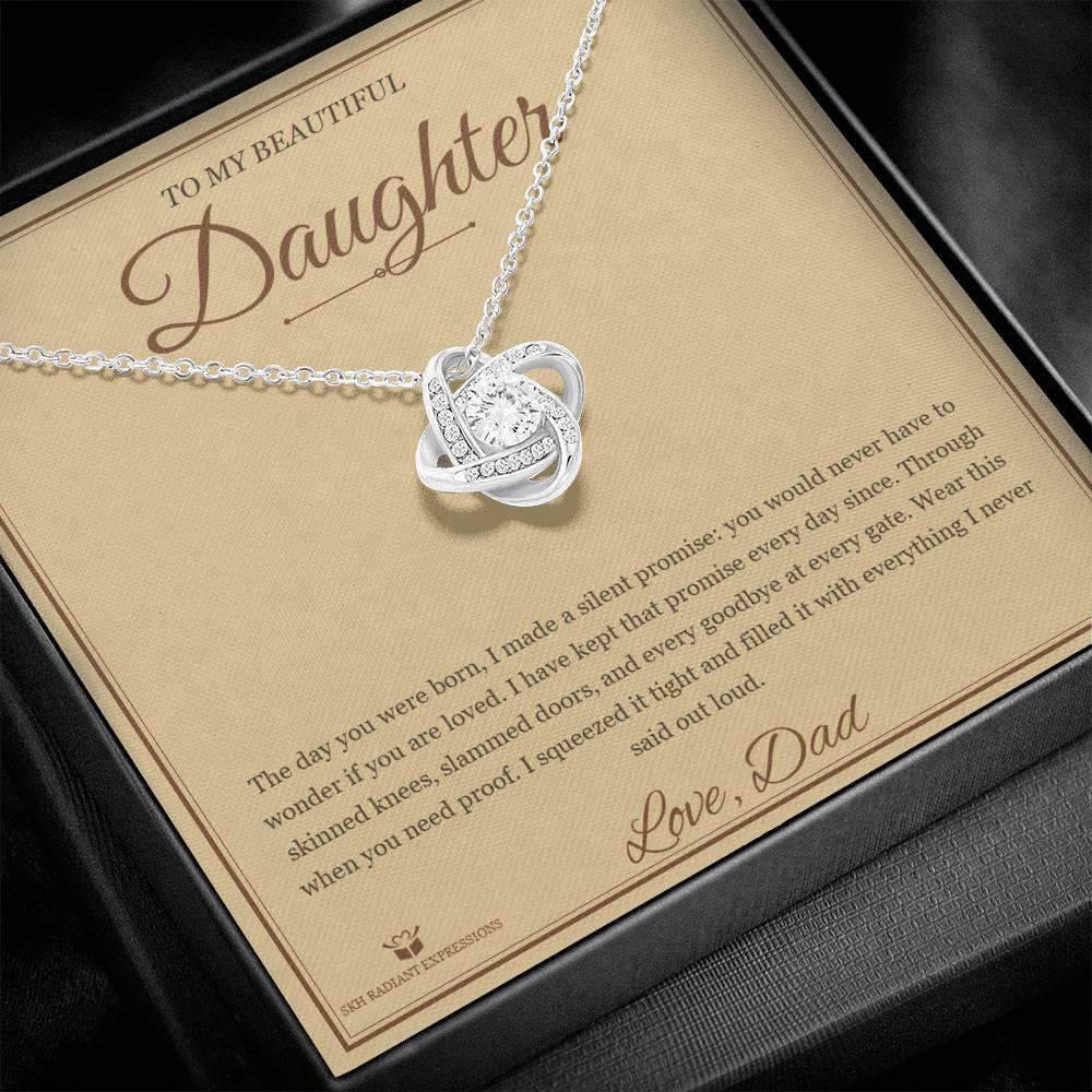 The Silent Promise - Love Knot Necklace for Daughter - personalized keepsake gift from SKH Radiant Expressions