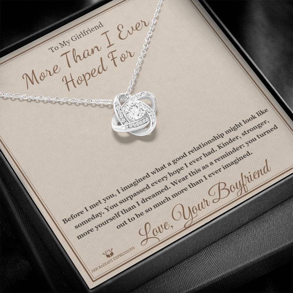 More Than I Ever Hoped For - Love Knot Necklace for Girlfriend - personalized keepsake gift from SKH Radiant Expressions