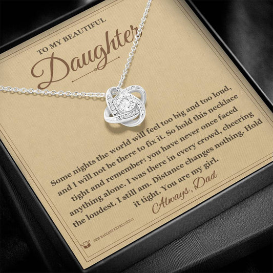 Never Alone - Love Knot Necklace for Daughter - personalized keepsake gift from SKH Radiant Expressions