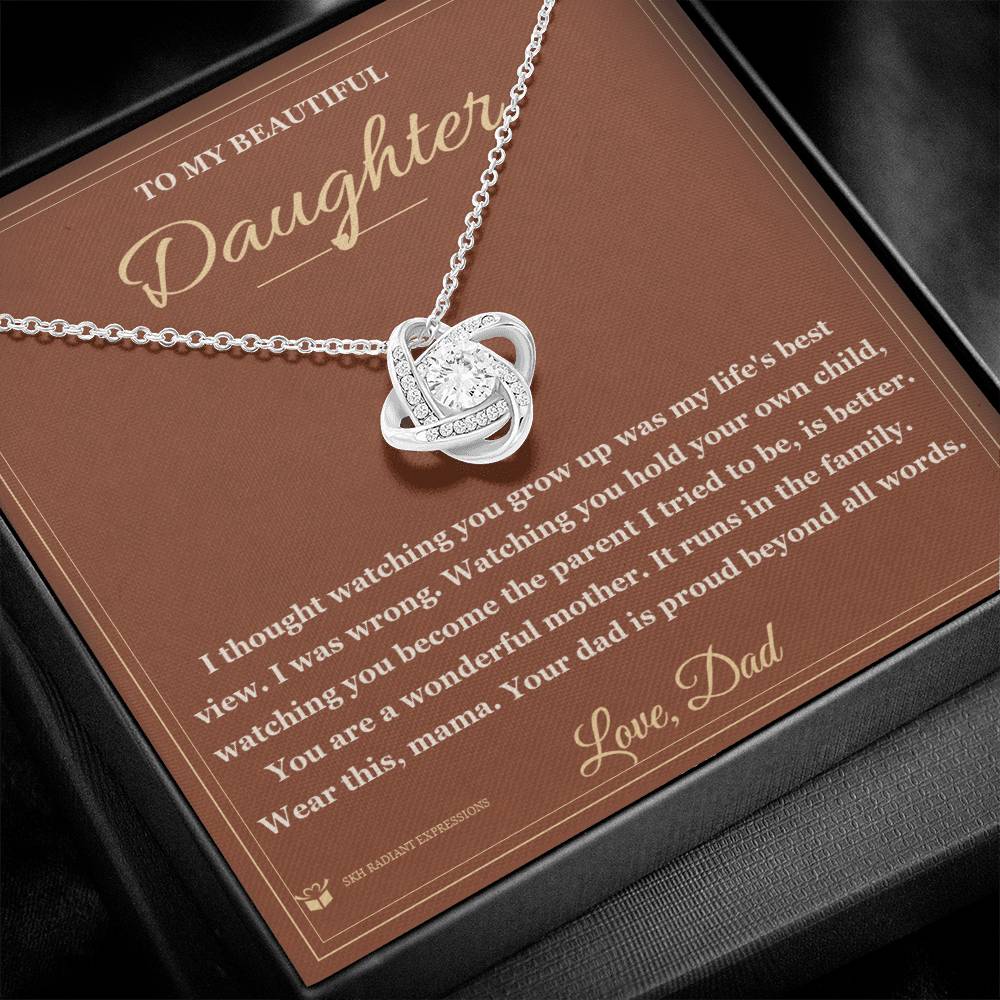 Personalized Love Knot Necklace for daughter