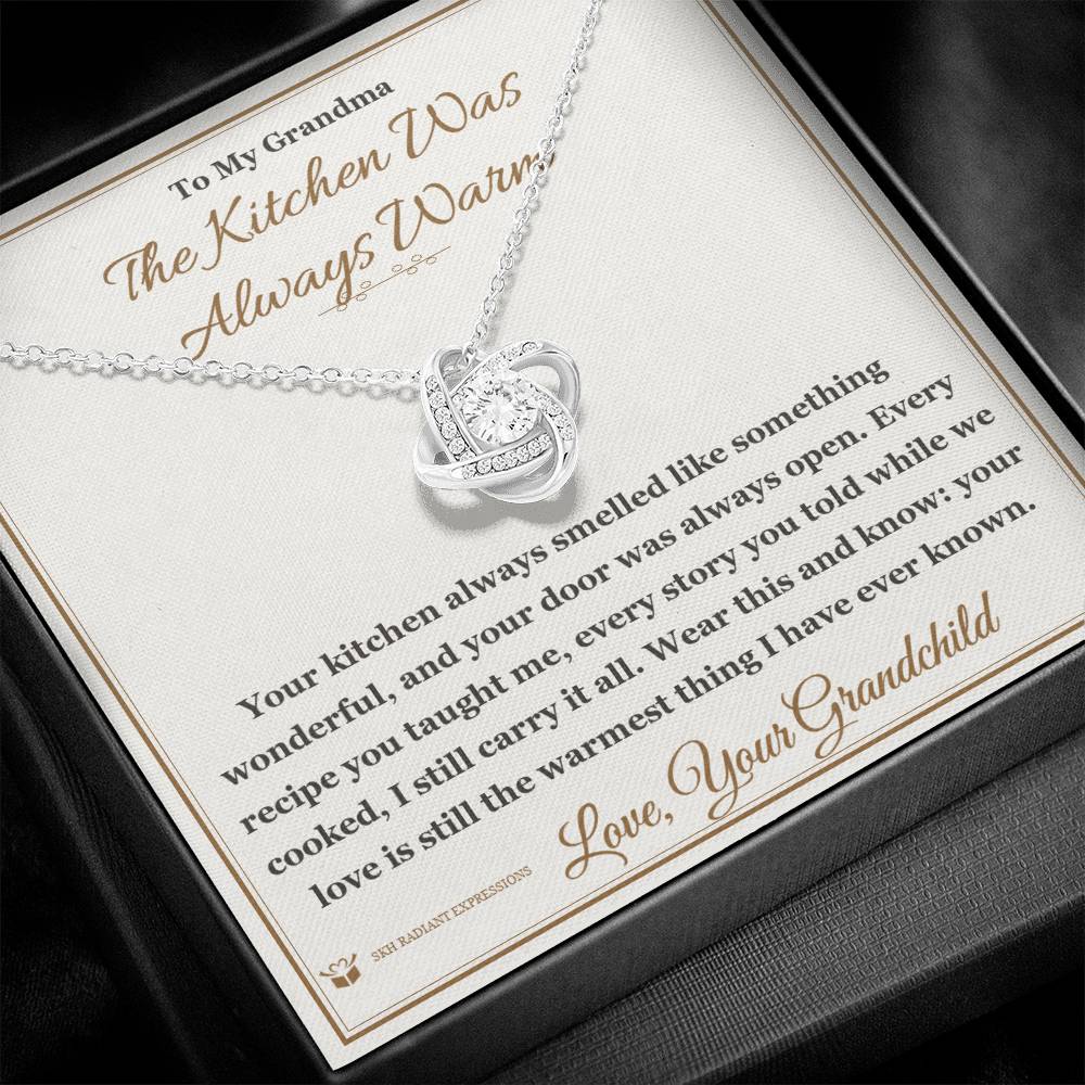 Personalized Love Knot Necklace for grandmother