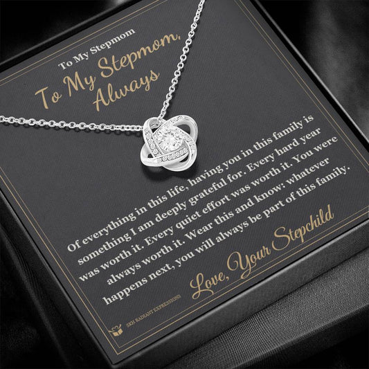To My Stepmom, Always - Love Knot Necklace for Stepmom - personalized keepsake gift from SKH Radiant Expressions