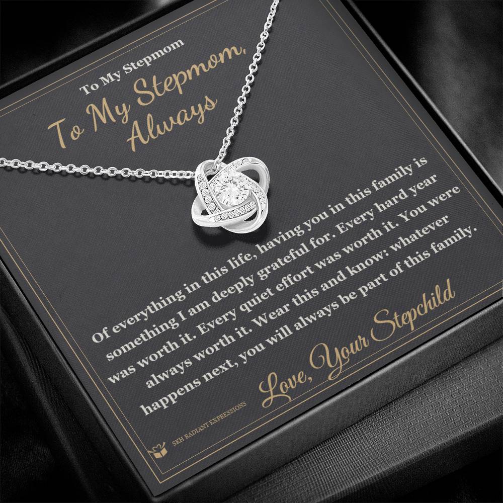 Personalized Love Knot Necklace for stepmom