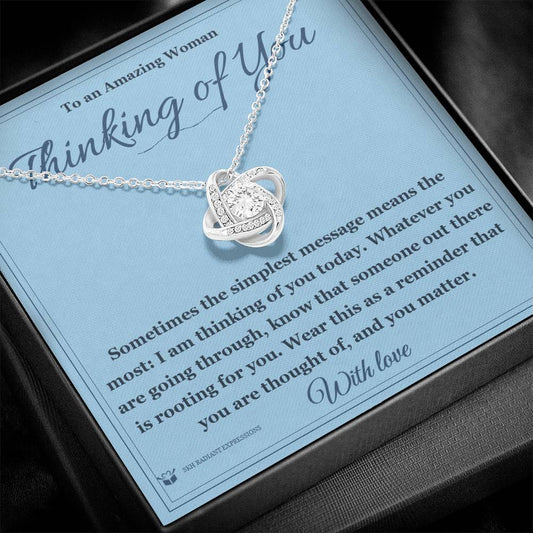 Thinking of You - Love Knot Necklace for Her - personalized keepsake gift from SKH Radiant Expressions