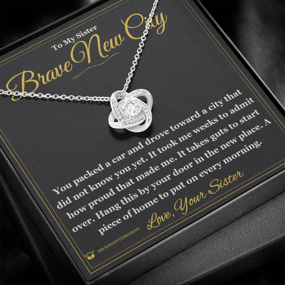 Personalized Love Knot Necklace for sister