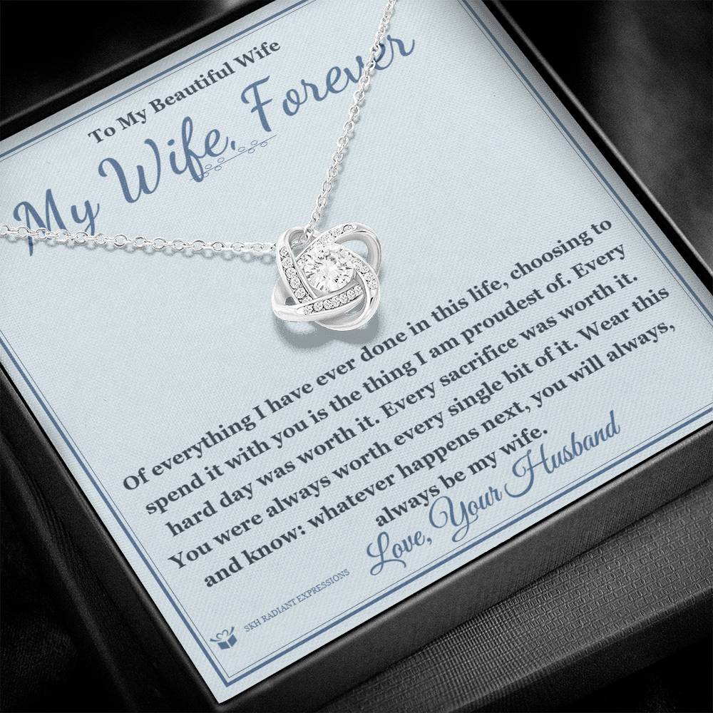 Personalized Love Knot Necklace for wife