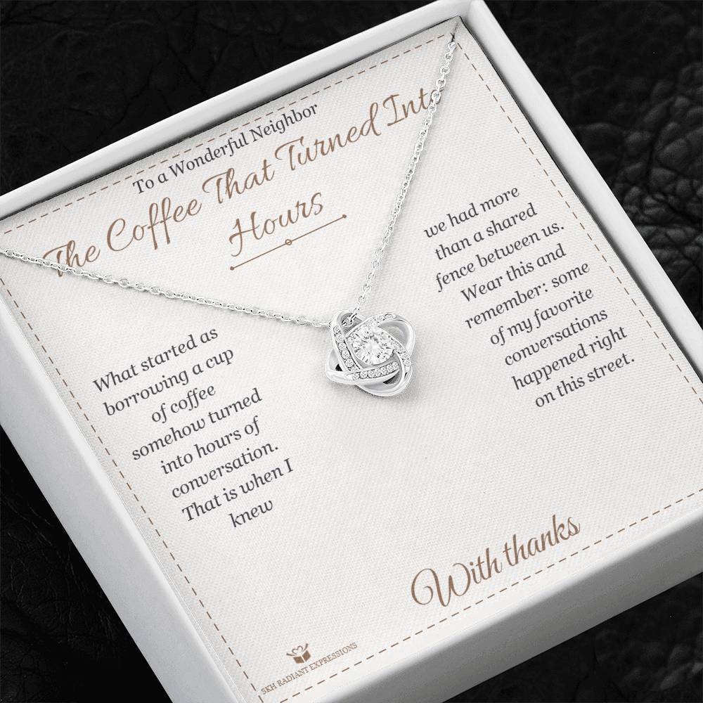 Personalized Love Knot Necklace for neighbor