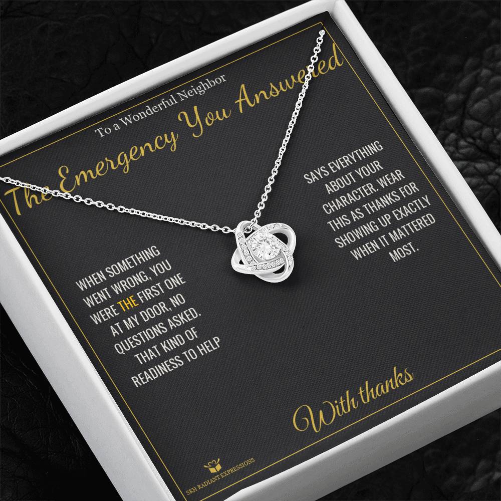 Personalized Love Knot Necklace for neighbor
