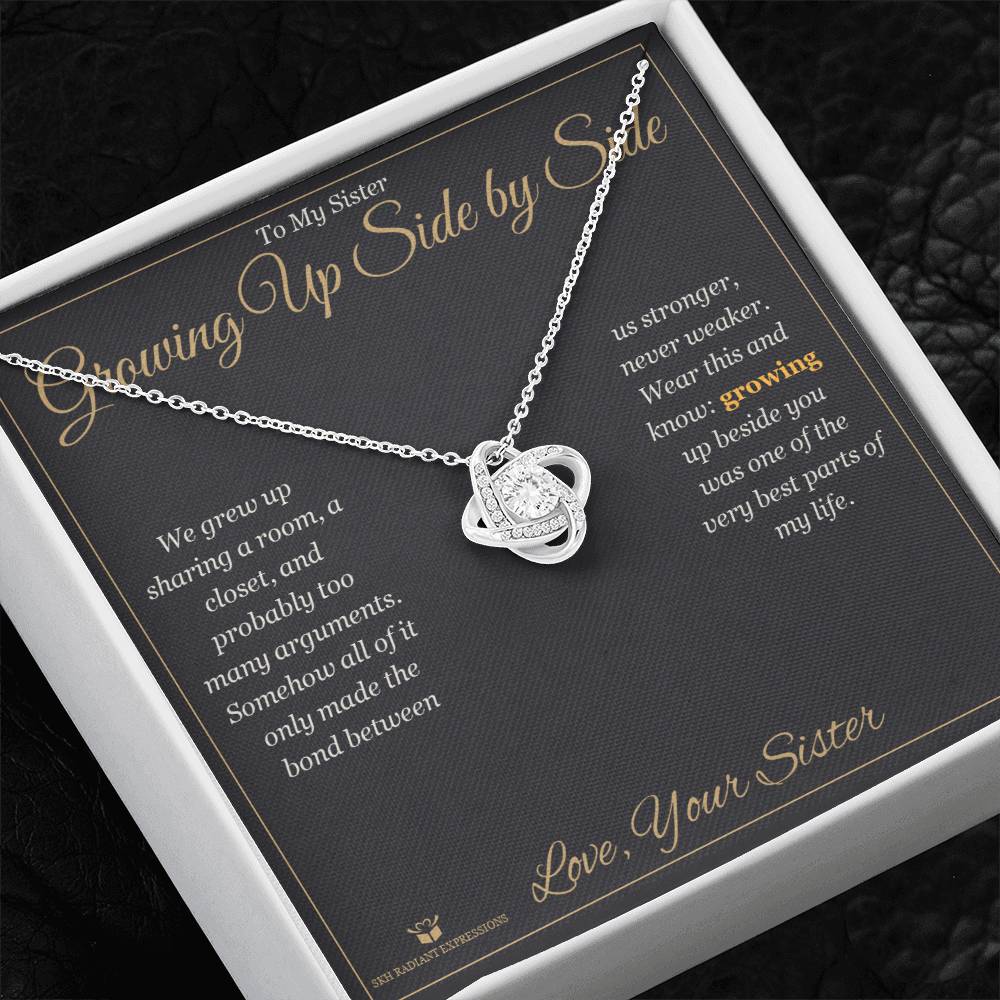 Growing Up Side by Side - Love Knot Necklace for Sister