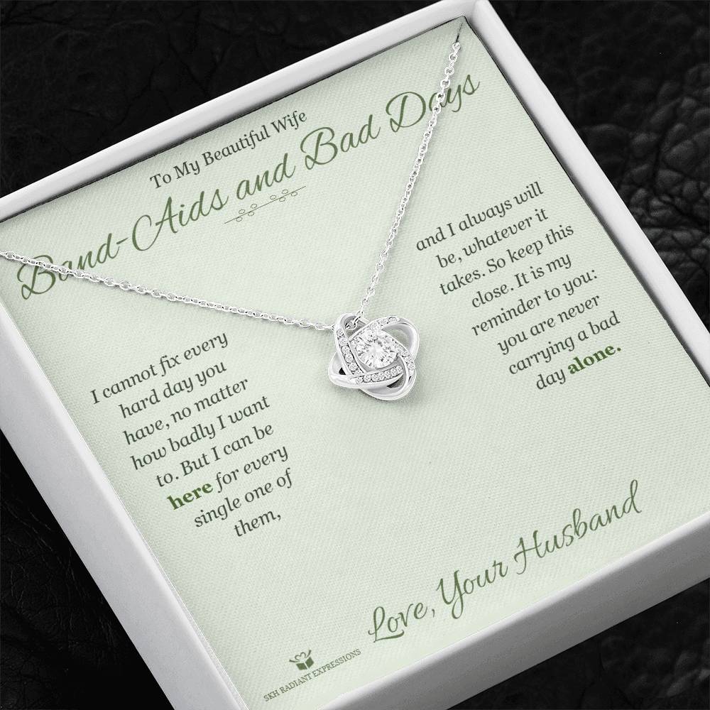 Band-Aids and Bad Days - Love Knot Necklace for Wife