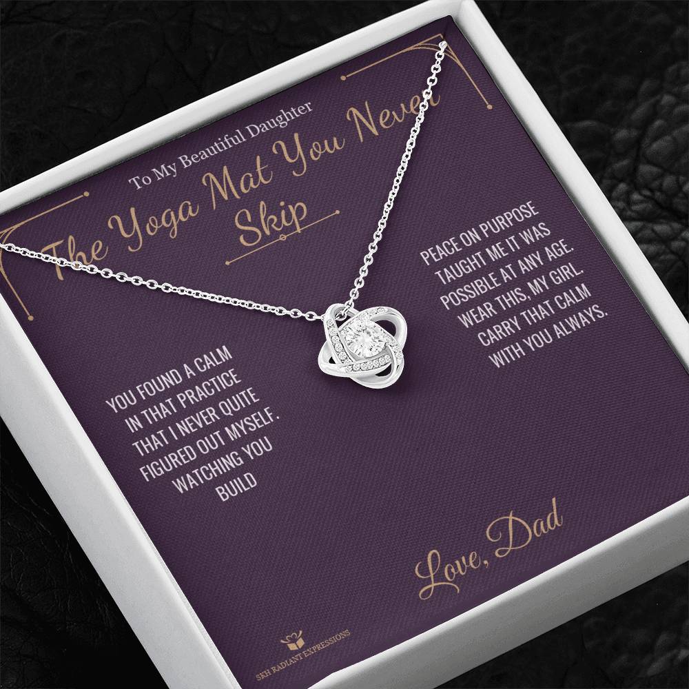 Engraved Love Knot Necklace with message for daughter