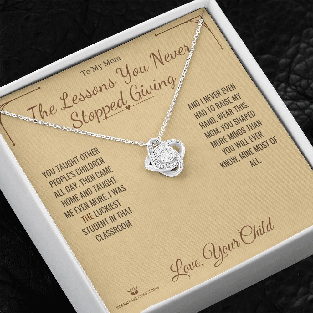 Personalized Love Knot Necklace for mom