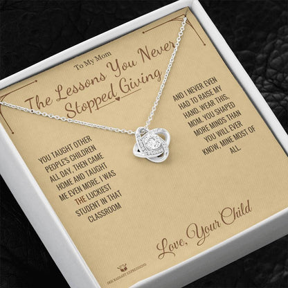 Personalized Love Knot Necklace for mom